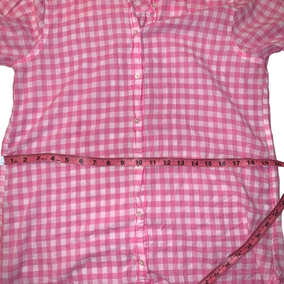 J Crew Gingham Pink/white pattern, Cotton Shirt size 8Tall - Picture 6 of 13